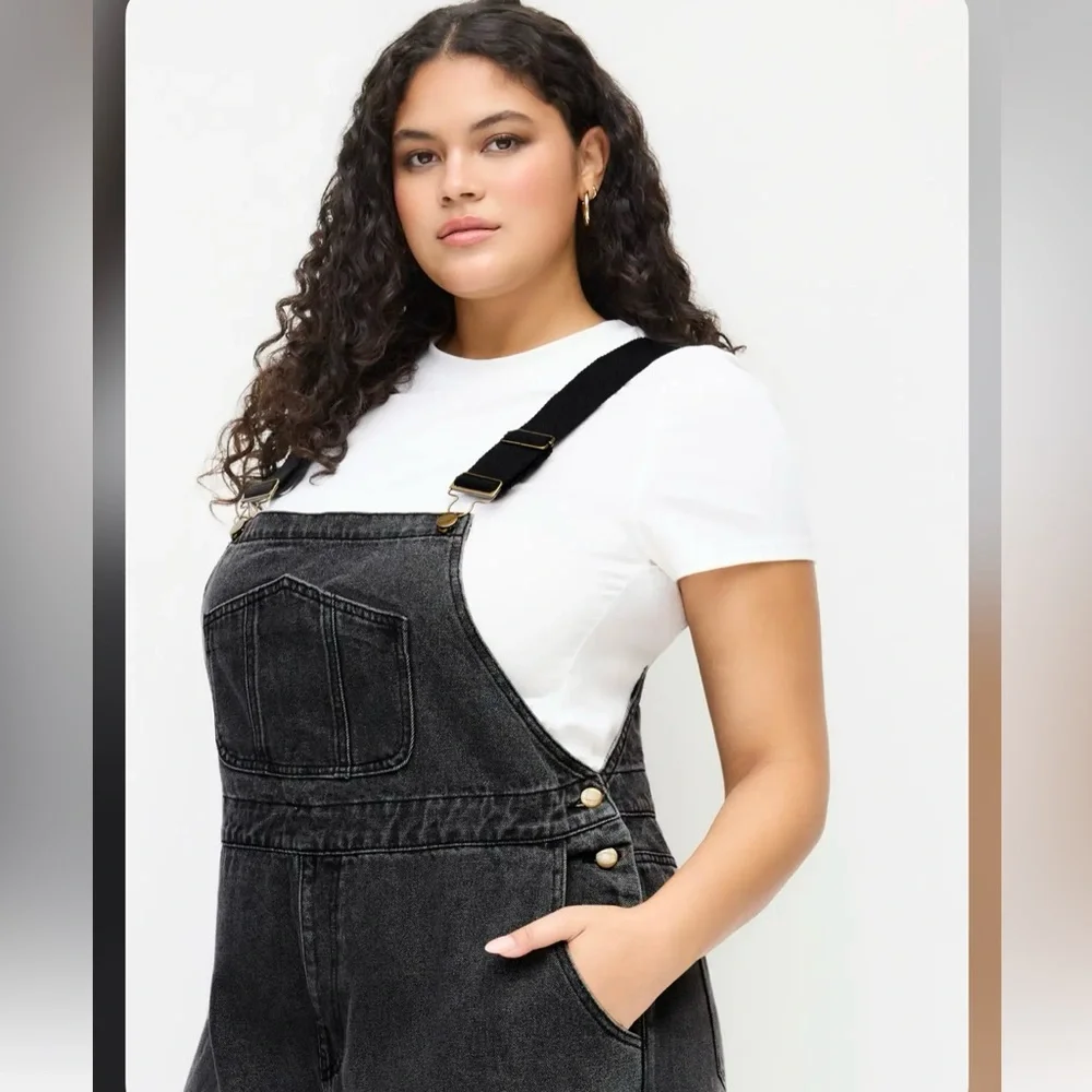 Cider DENIM POCKET WIDE LEG JUMPSUIT CURVE & PLUS OXL CR28-27 - Picture 4 of 8